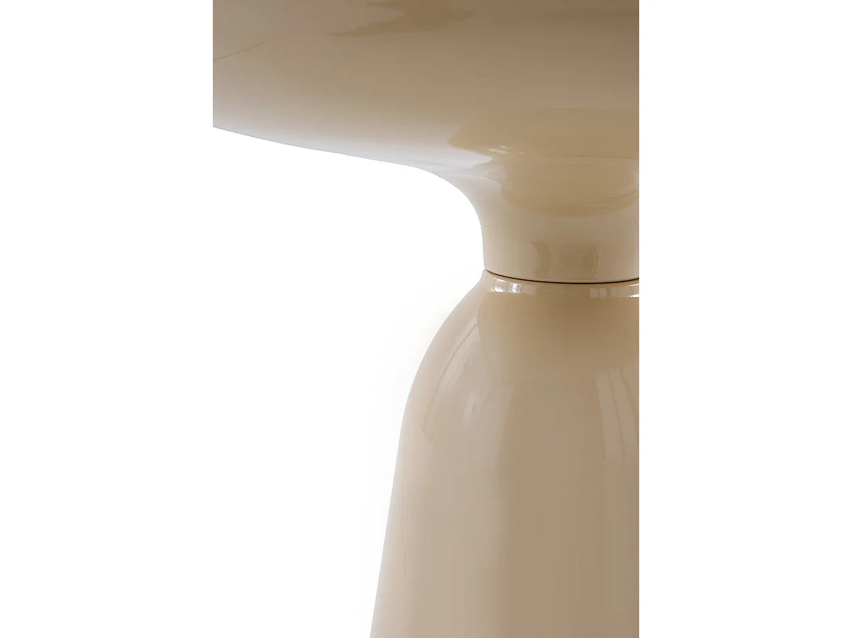 Bout de canapé conique verre et métal beige – CONELLI