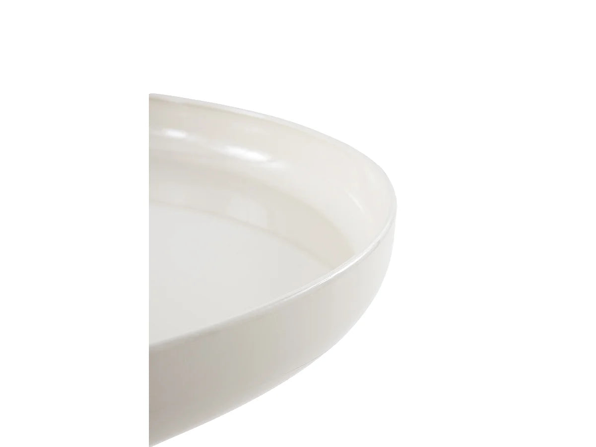 Bout de canapé conique métal crème plateau verre – HALO
