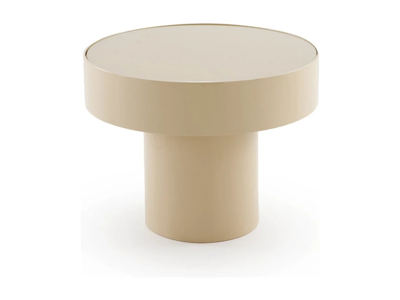 Bout de canapé en verre et métal beige – LUMINA