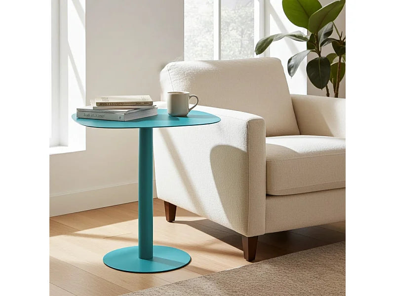 Bout de canapé en métal turquoise scandinave – FJORD