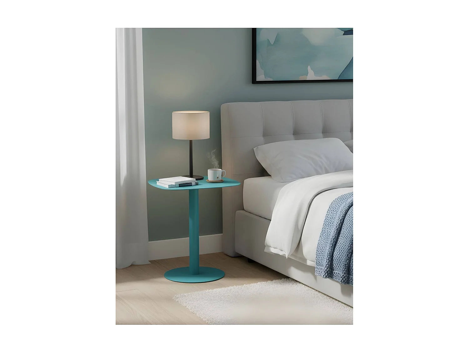 Bout de canapé en métal turquoise scandinave – FJORD