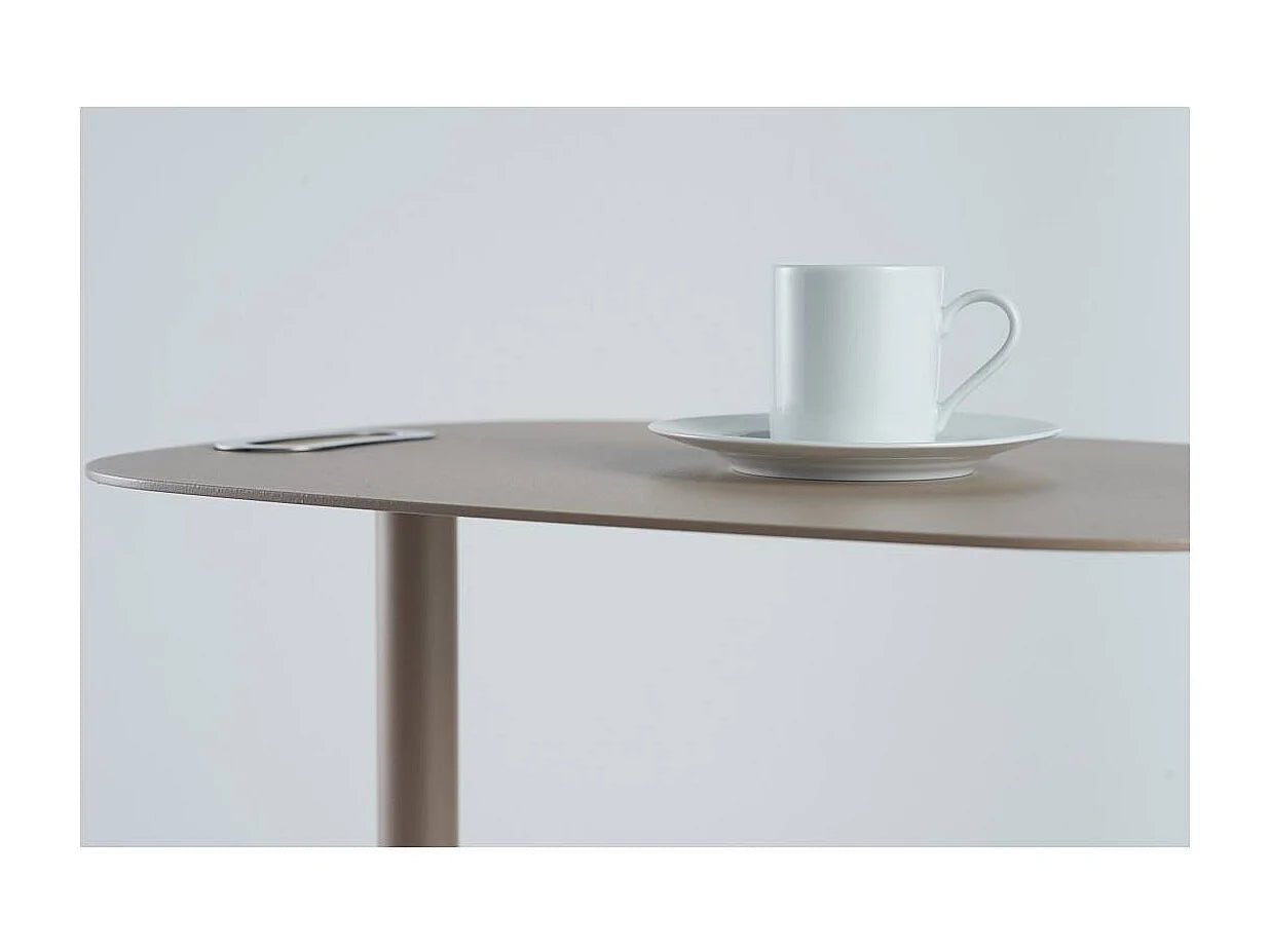 Bout de canapé à roulettes scandinave beige – EVISO
