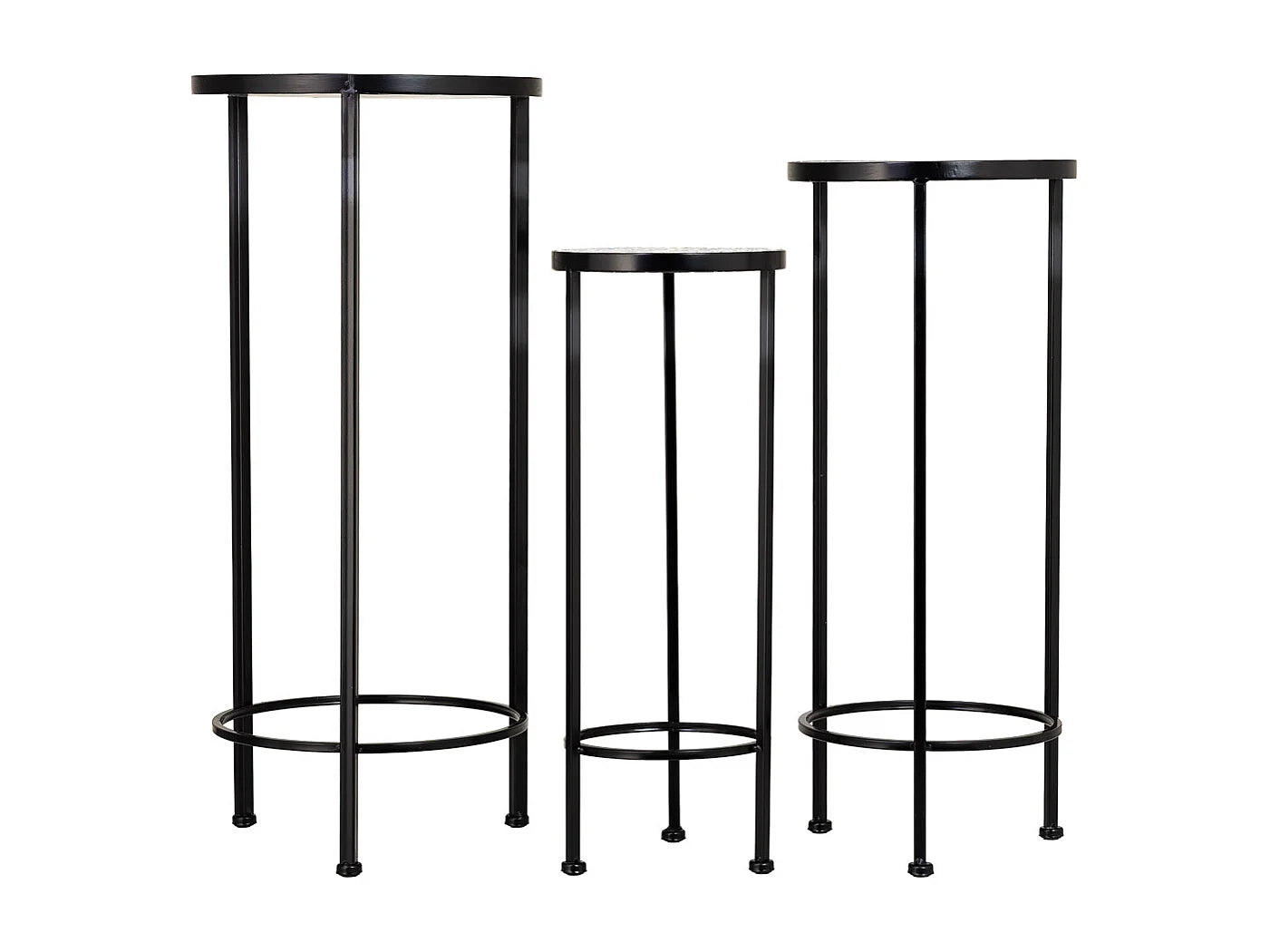 Bout de canapé en métal mosaïque noire – MEDITER