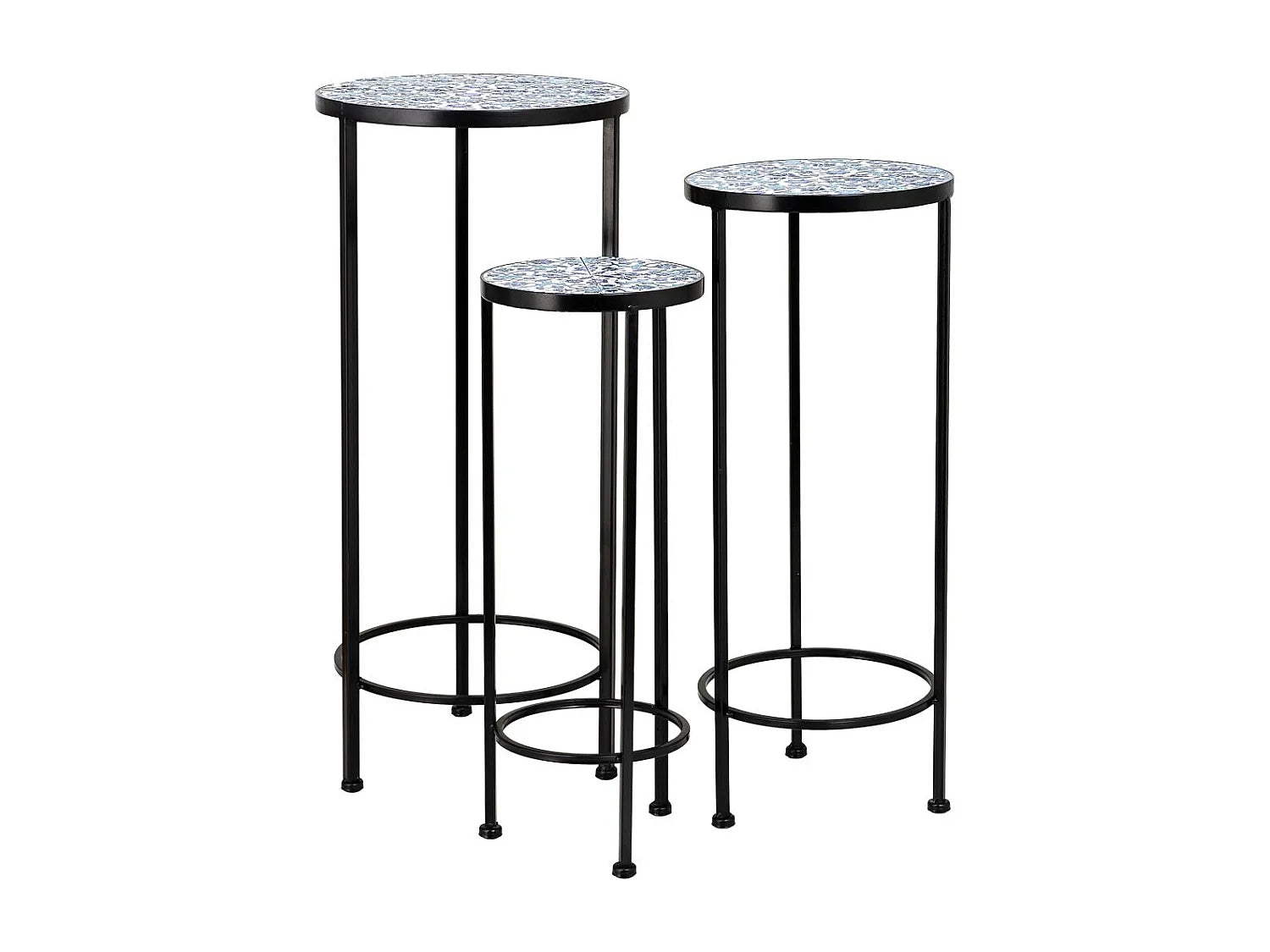 Bout de canapé en métal mosaïque noire – MEDITER