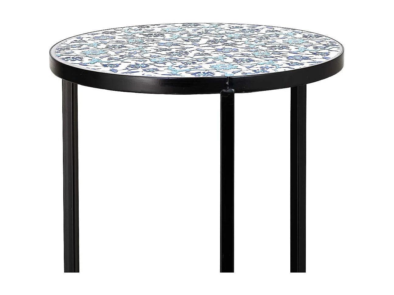 Bout de canapé en métal mosaïque noire – MEDITER