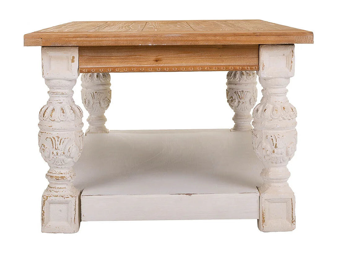 Bout de canapé en bois sculpté multicolore – MOSAIK