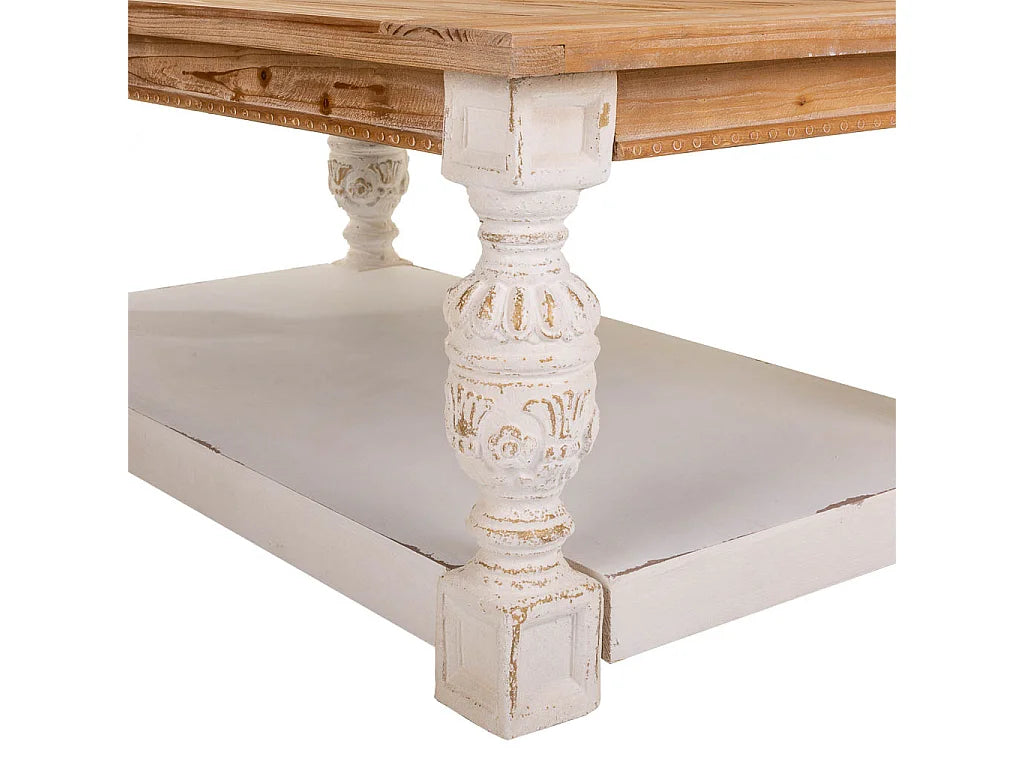 Bout de canapé en bois sculpté multicolore – MOSAIK
