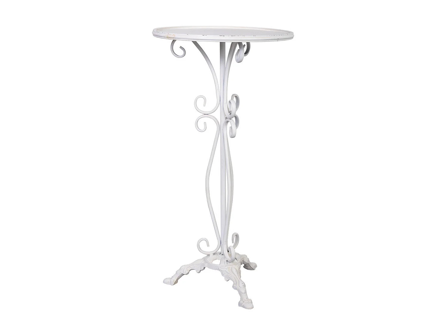 Bout de canapé haut métal blanc vieilli – BREEZA