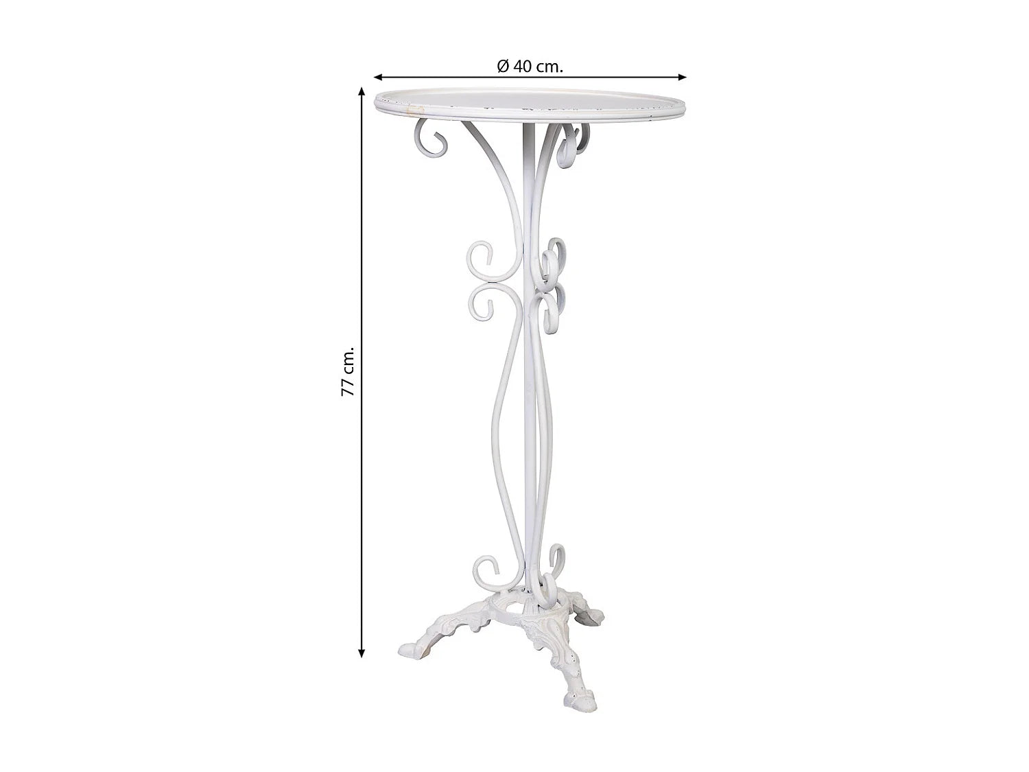 Bout de canapé haut métal blanc vieilli – BREEZA