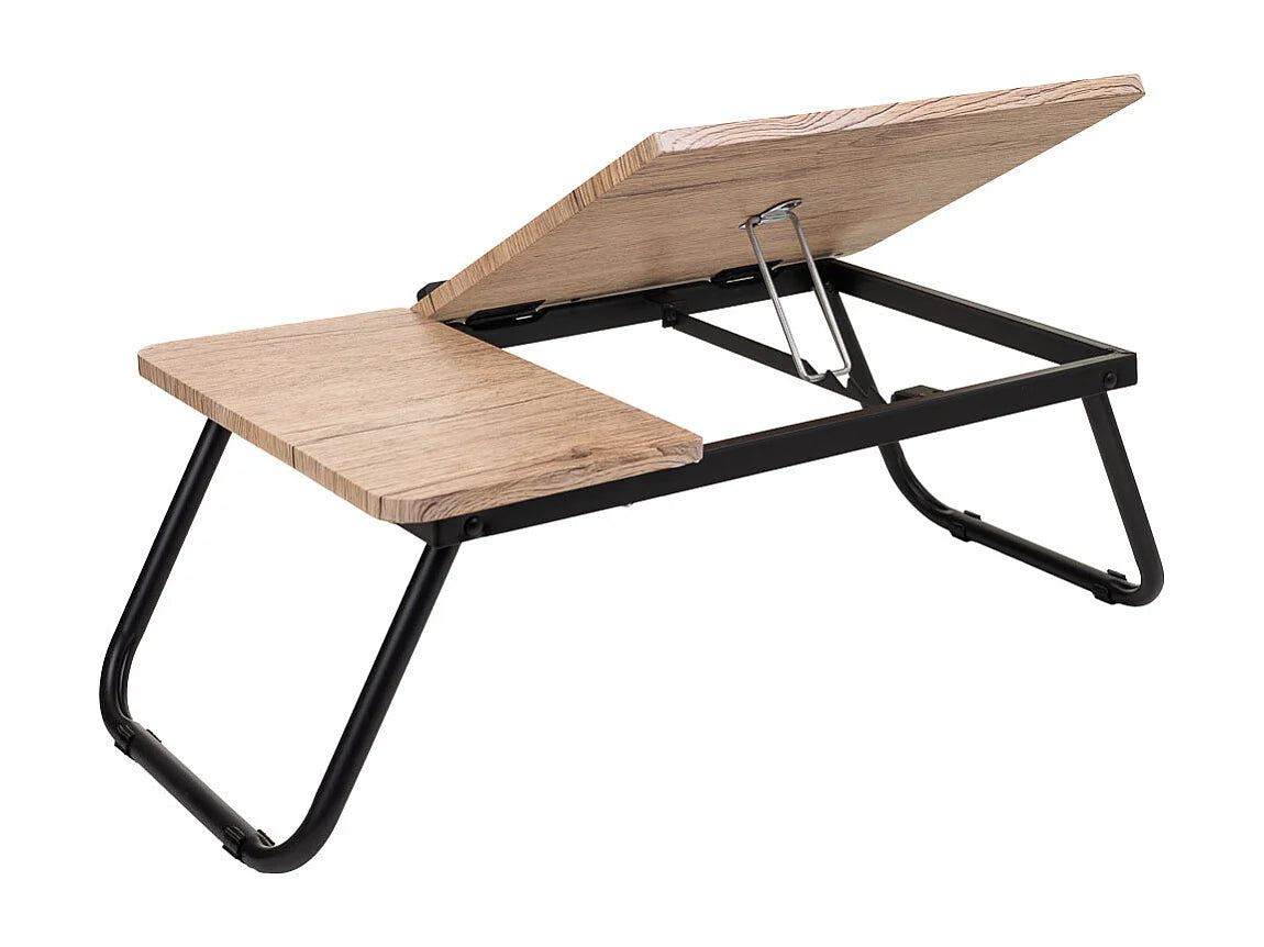 Bout de canapé pliable bas en bois marron – PLIKO