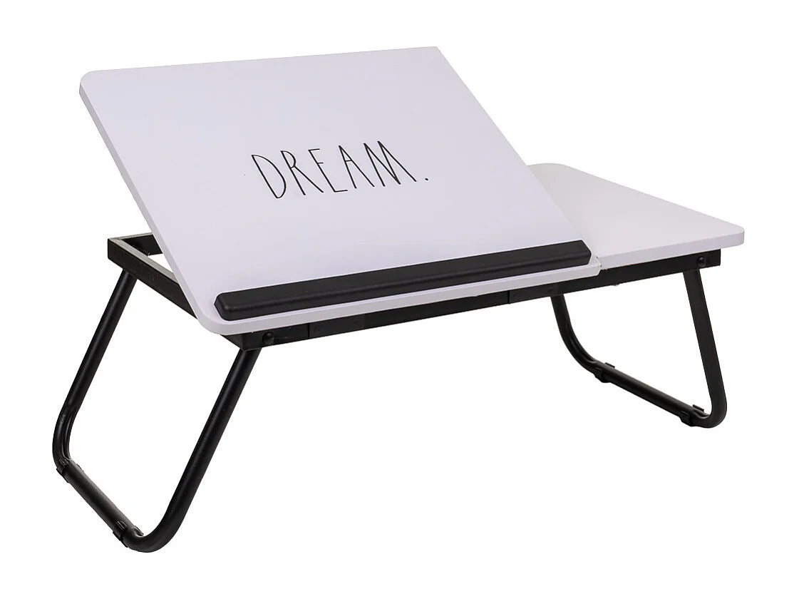Bout de canapé pliant blanc compact et bas – PLIKO