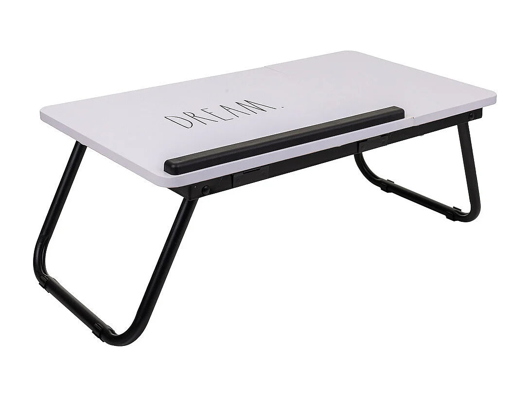 Bout de canapé pliant blanc compact et bas – PLIKO