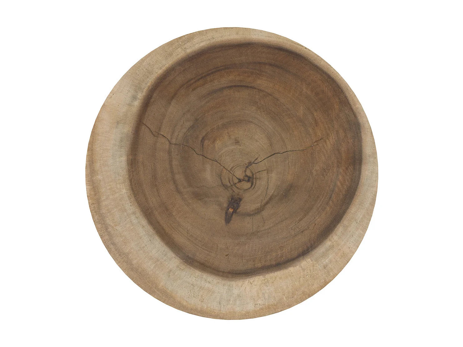 Bout de canapé rond en bois de suar noir – JANAH