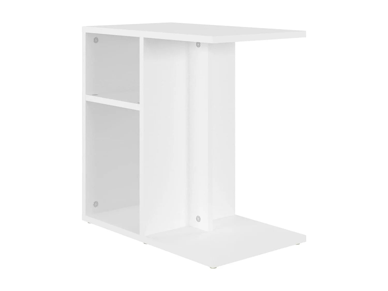 Bout de canapé en bois blanc avec rangement – NIVELA