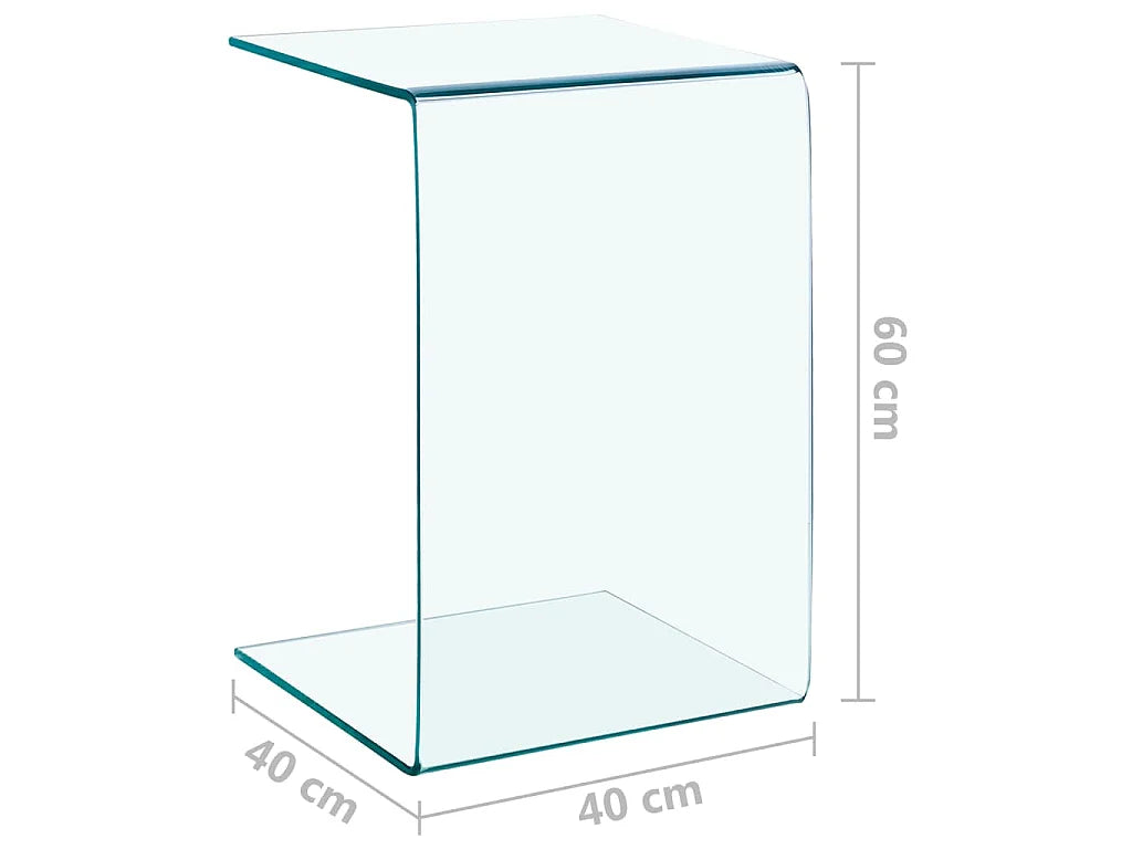 Bout de canapé en verre trempé transparent – CRISTAL
