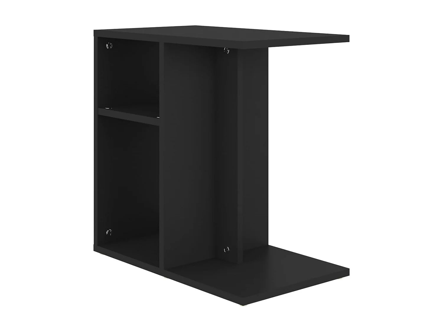 Bout de canapé cube en bois noir réversible – ORION