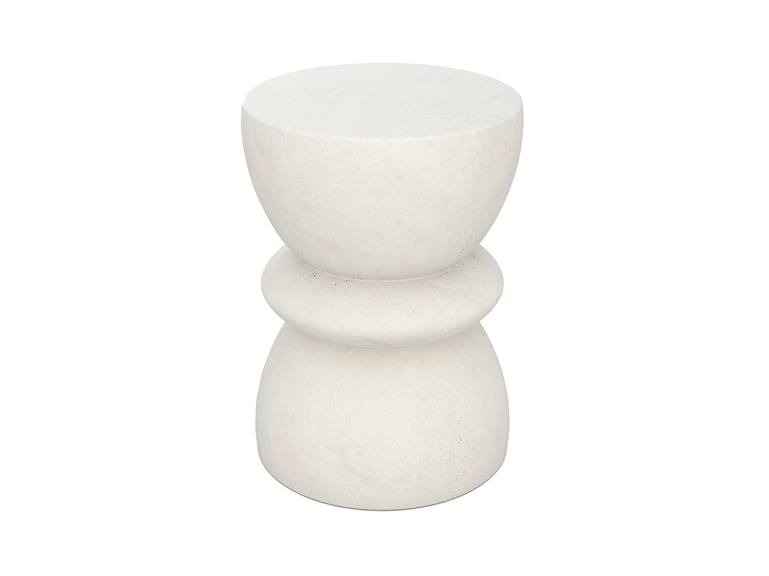 Bout de canapé rond effet béton blanc – MINEO