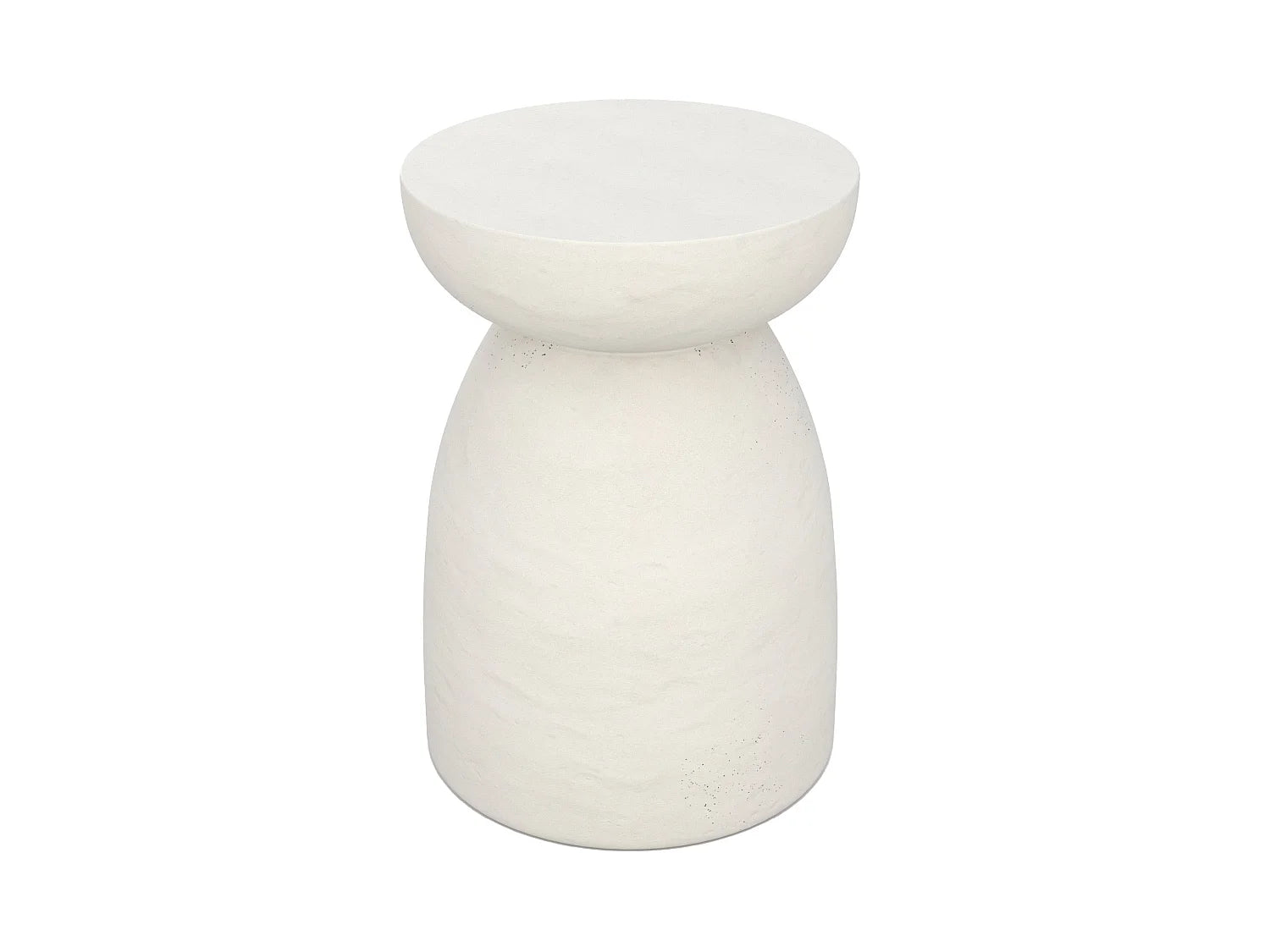 Bout de canapé rond effet béton blanc – CALCAIRE