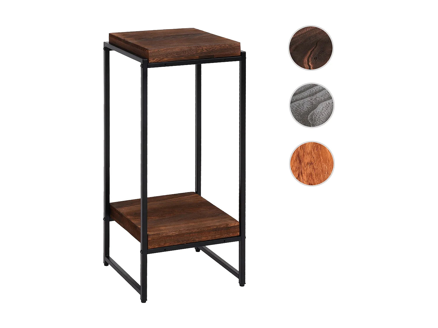 Bout de canapé pin marron haut deux plateaux – TRONCO