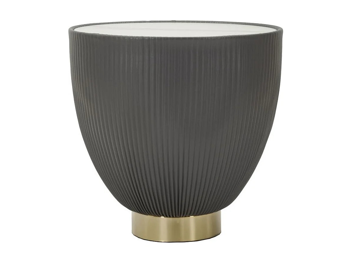 Bout de canapé rond effet marbre gris design – CALEV