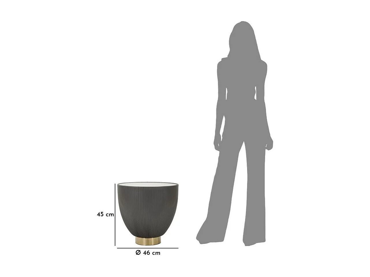 Bout de canapé rond effet marbre gris design – CALEV