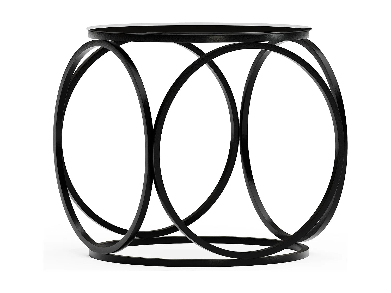 Bout de canapé carré en verre et métal noir – ONYX