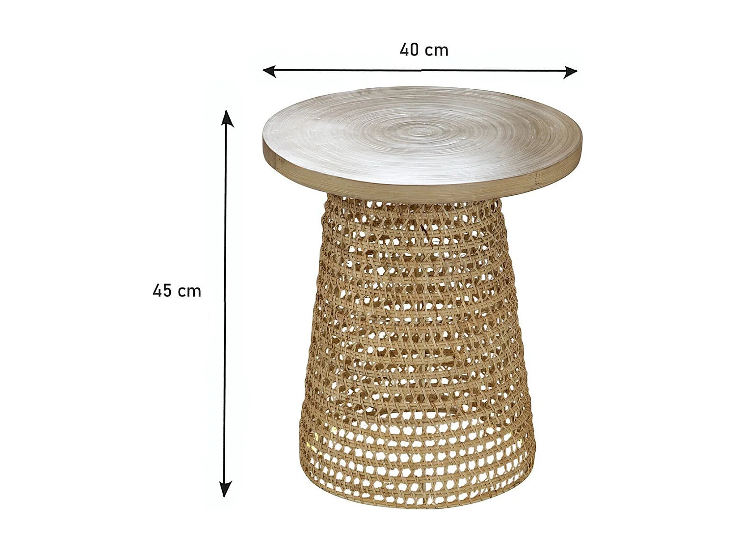 Bout de canapé carré en rotin naturel – KAYU