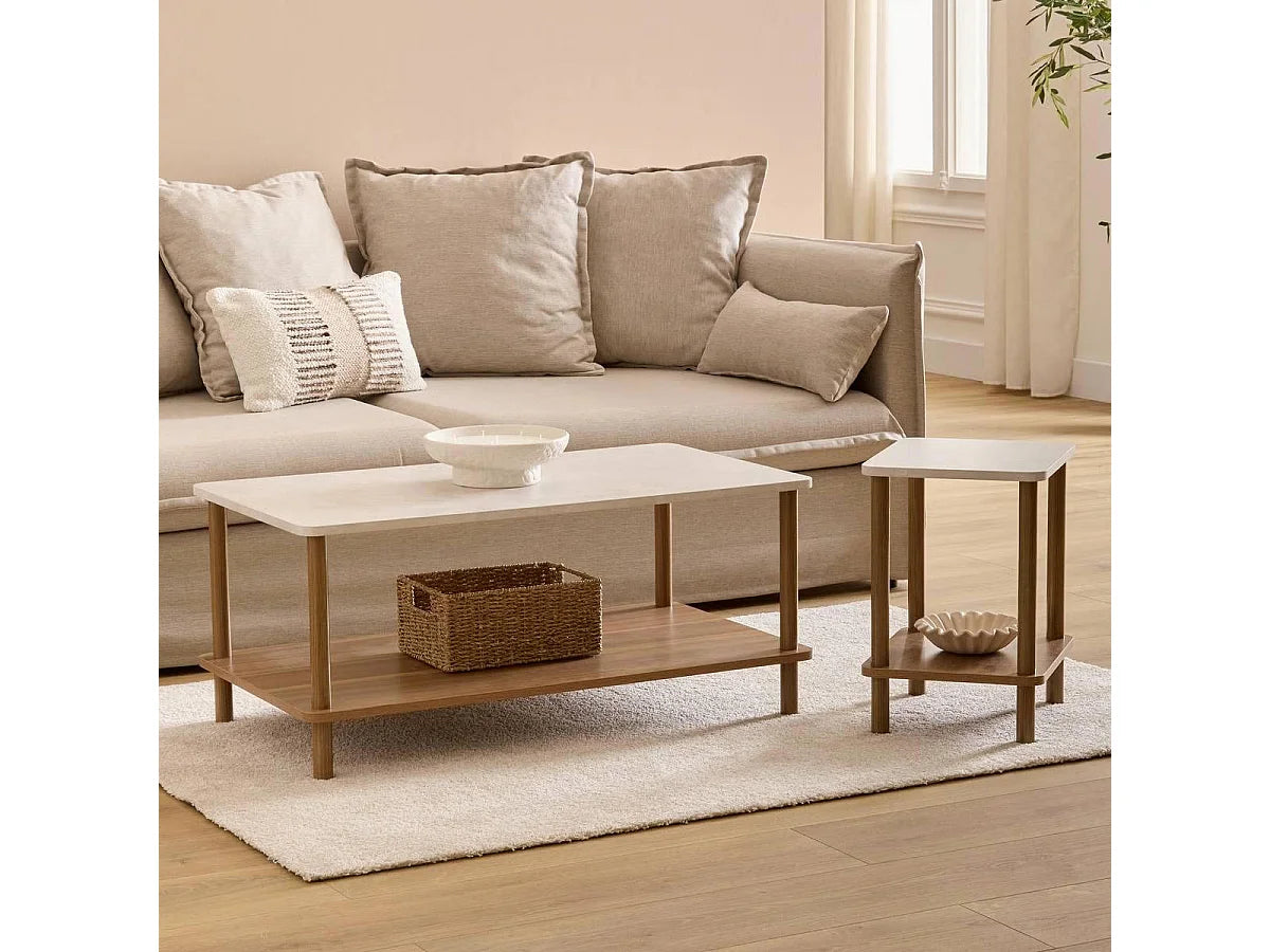 Bout de canapé design avec étagère marron – CÔME