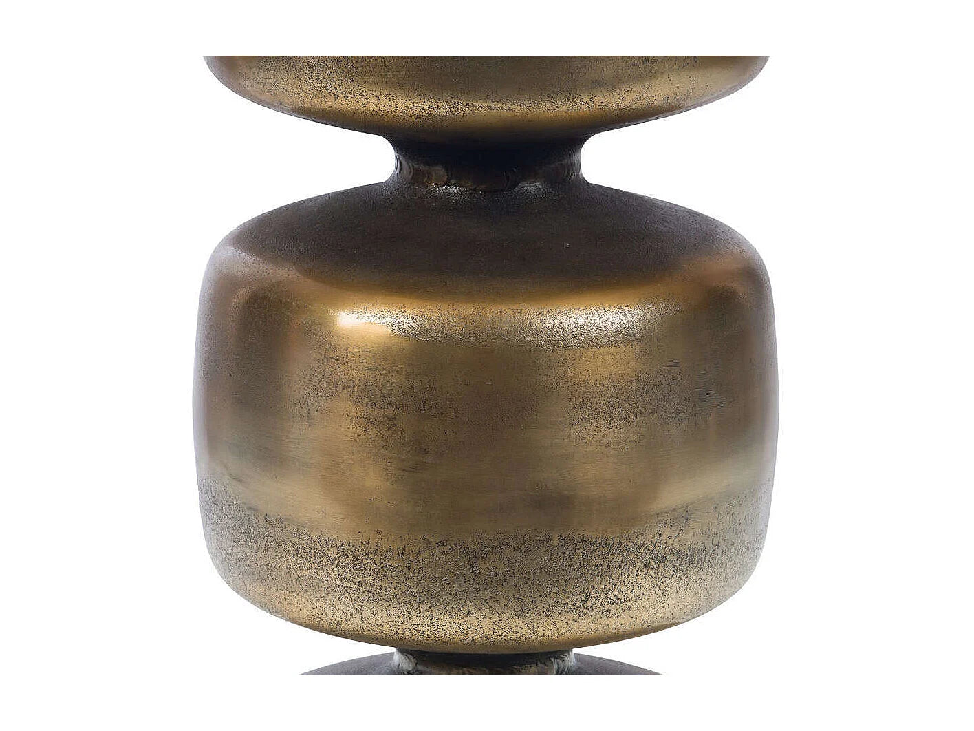 Bout de canapé sculptural en aluminium doré – TOTEN