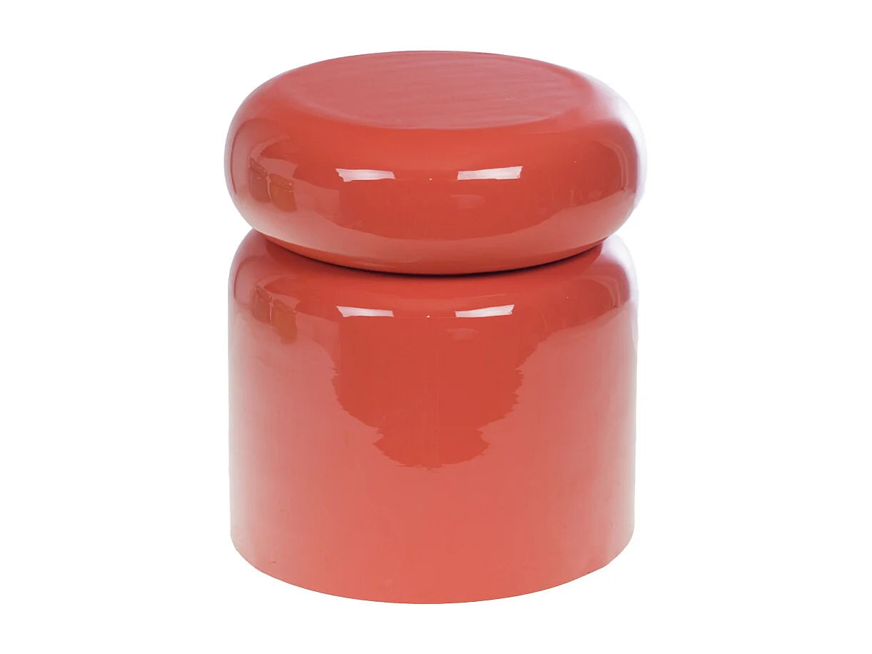 Bout de canapé rond terracotta laqué – BRAISE