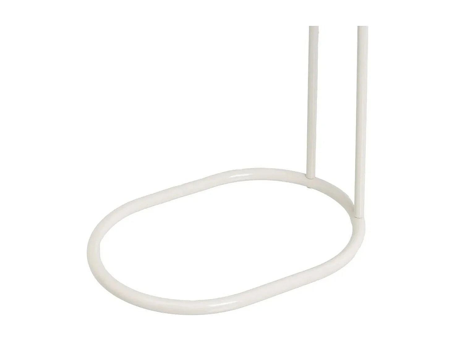 Bout de canapé en C plateau ovale métal beige – SOLEA