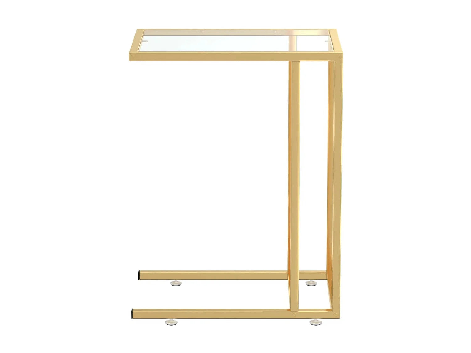 Bout de canapé en verre trempé transparent et or – LUMIO