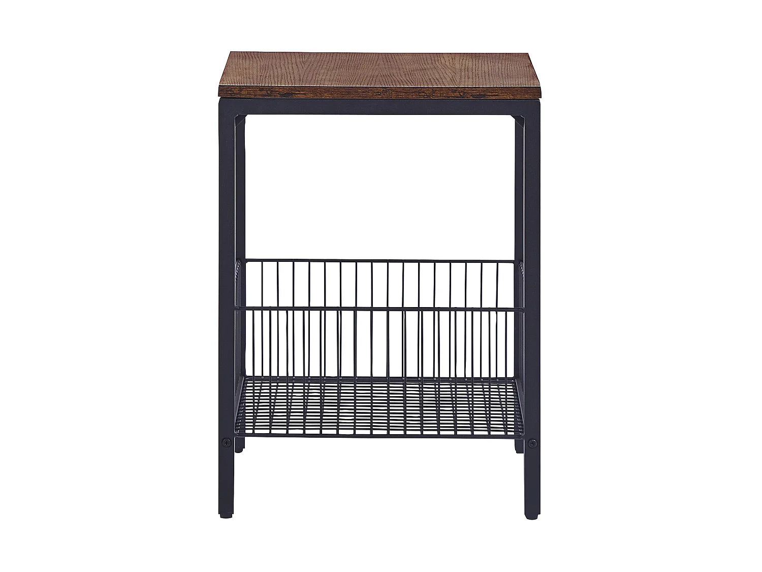 Bout de canapé noir carré avec panier de rangement – KENRA