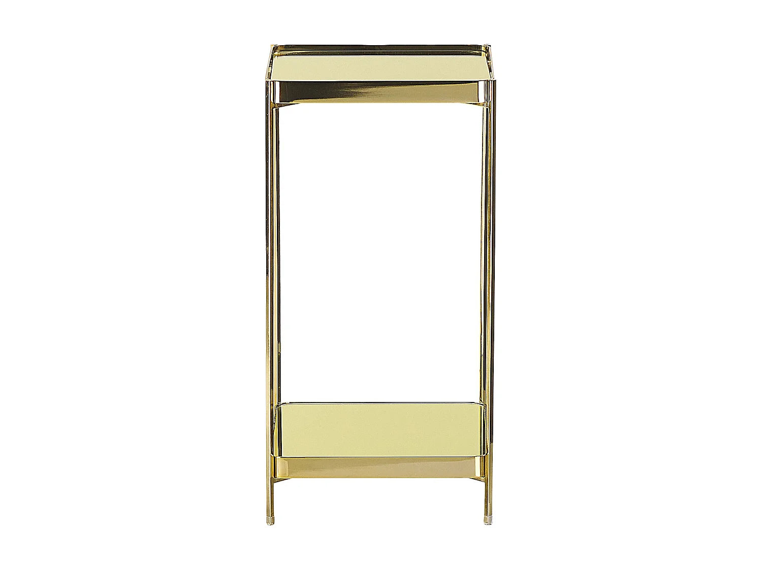 Bout de canapé carré en verre doré miroir – LUMEA