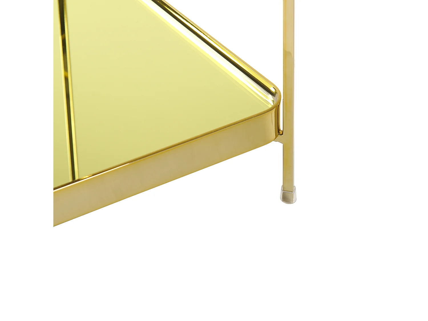 Bout de canapé carré en verre doré miroir – LUMEA