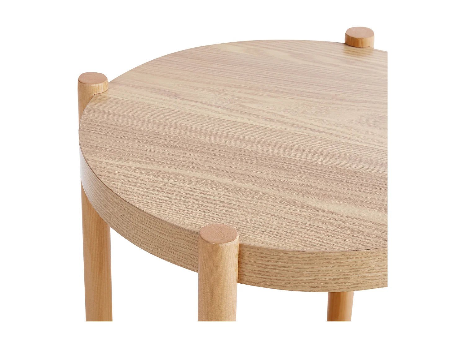 Bout de canapé rond scandinave bois clair – LUNDA