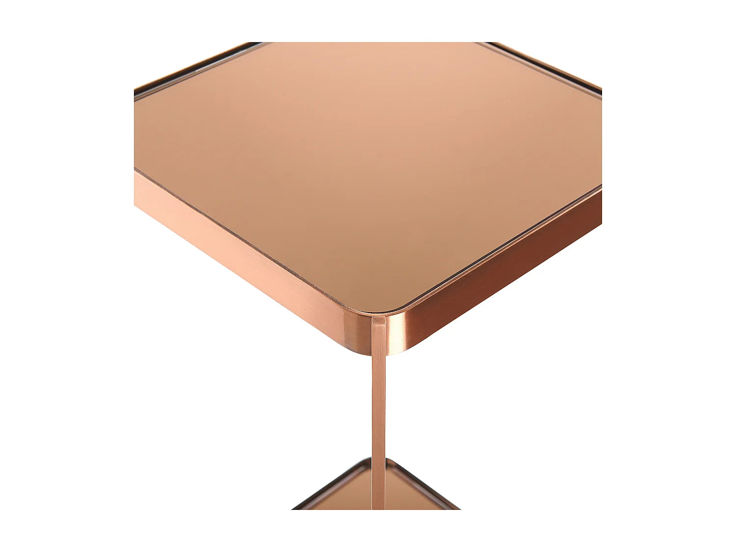 Bout de canapé en verre miroir cuivré – LUNEA