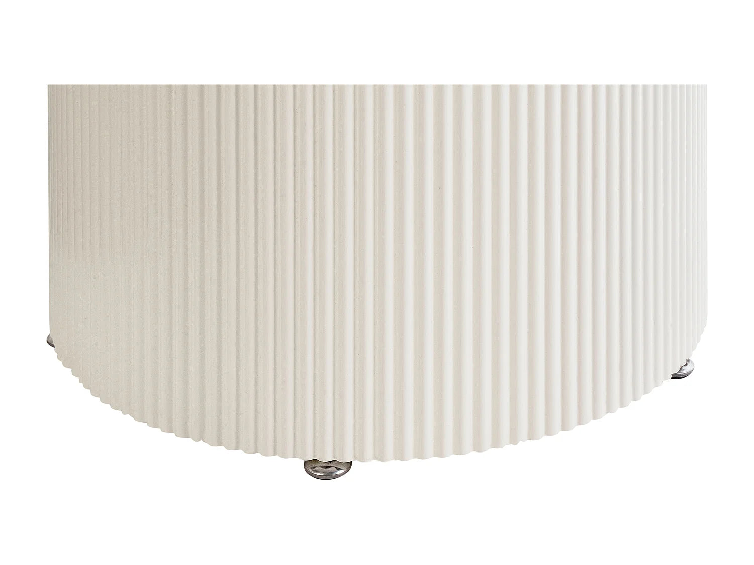 Bout de canapé rond céramique beige clair – LEONESS