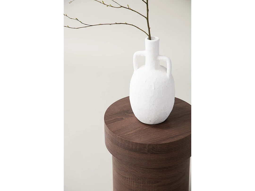 Bout de canapé cylindrique en bois marron – MALVA