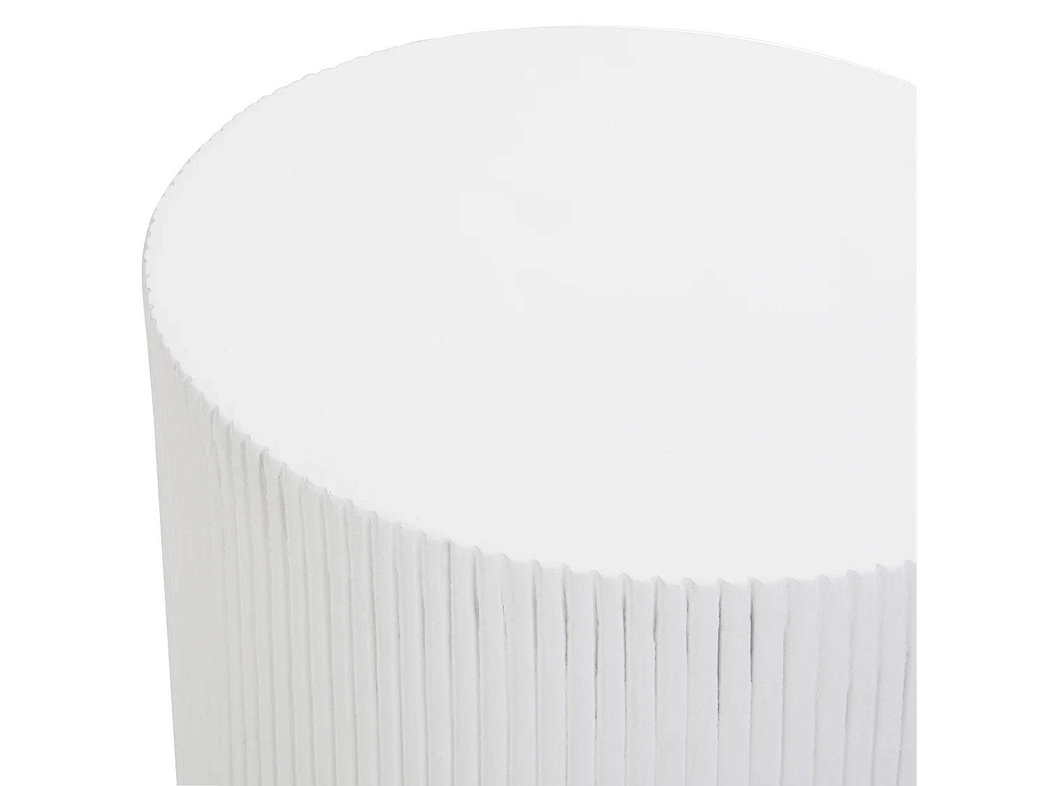 Bout de canapé rond strié blanc effet pierre – CALANCO