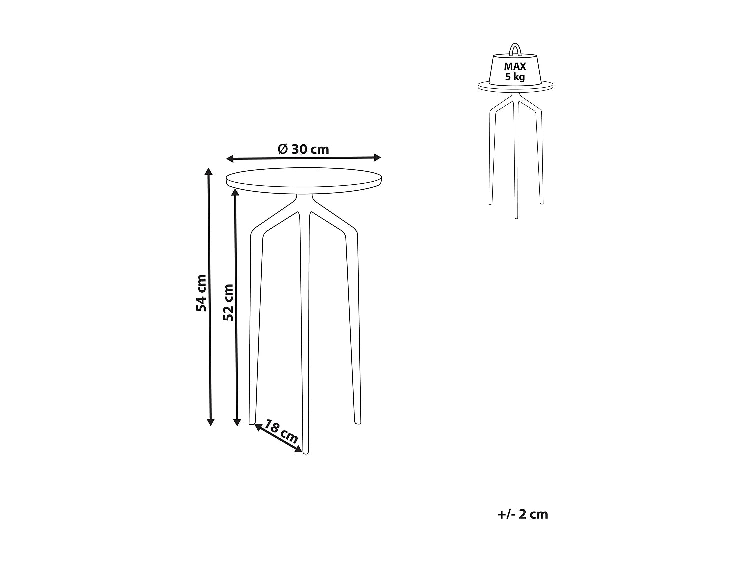 Bout de canapé rond marbre blanc pieds métal – LISERA