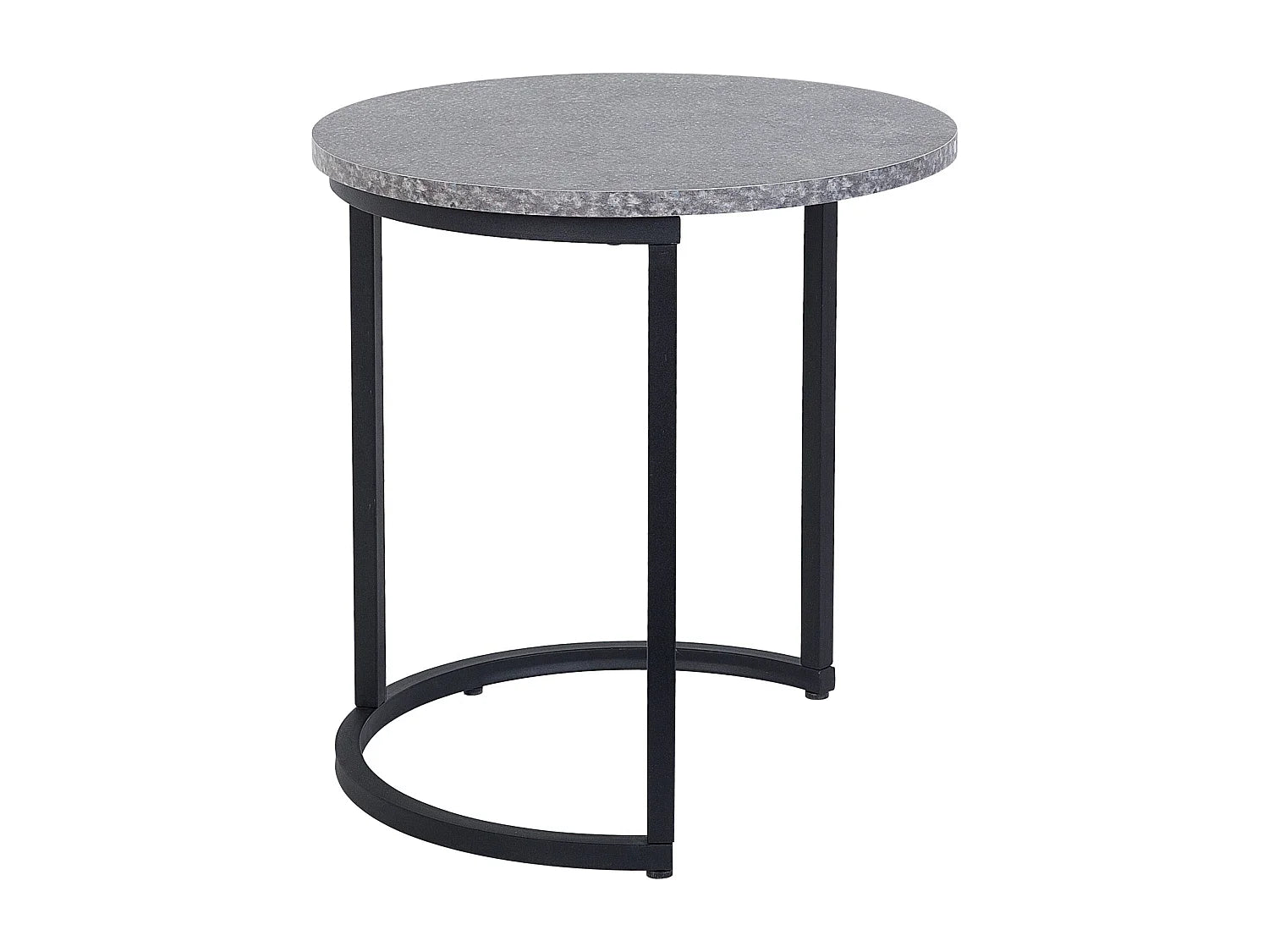 Bout de canapé effet béton gris pieds métal – DIXANA