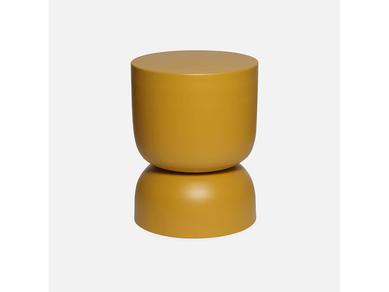 Bout de canapé rond en métal jaune moutarde – SOLIS