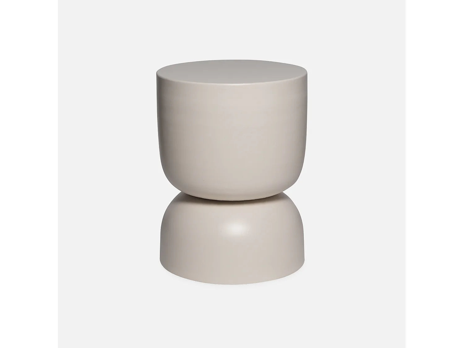 Bout de canapé rond en métal crème – MADYS