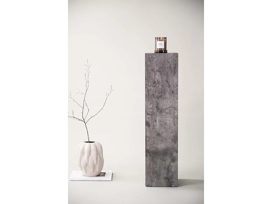 Bout de canapé colonne effet béton ciré gris – PILASTRA