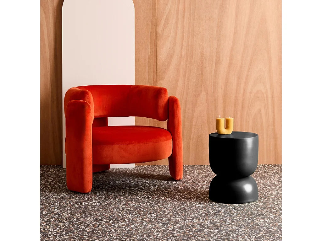 Bout de canapé rond en métal noir minimaliste – ONYX