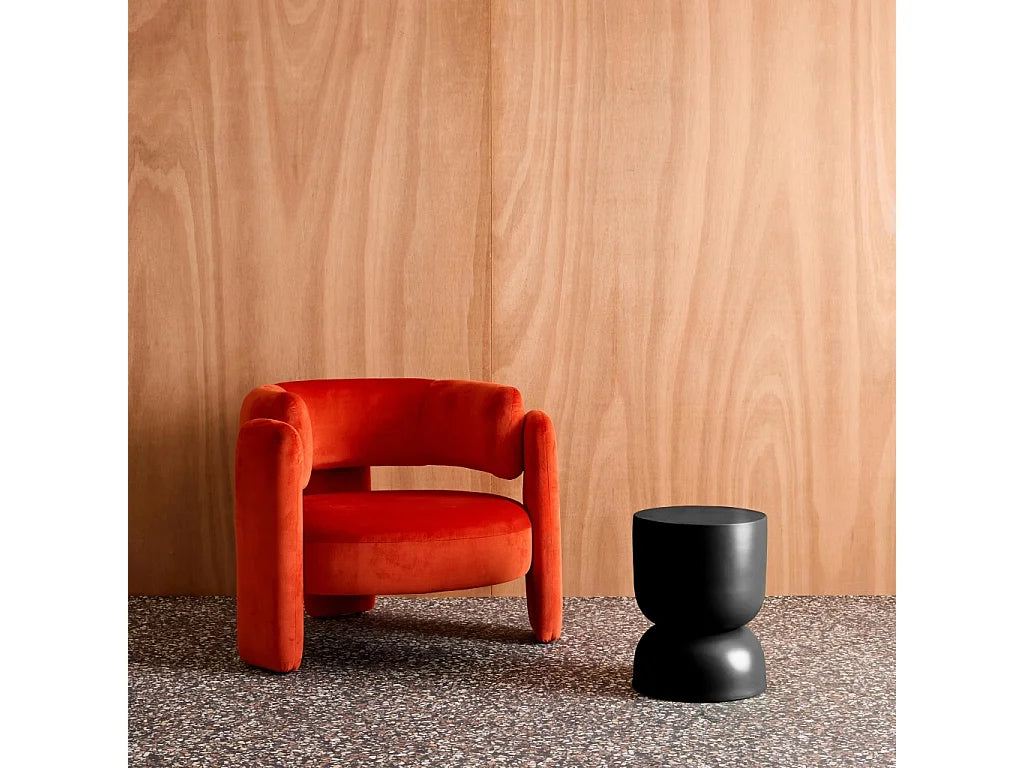 Bout de canapé rond en métal noir minimaliste – ONYX
