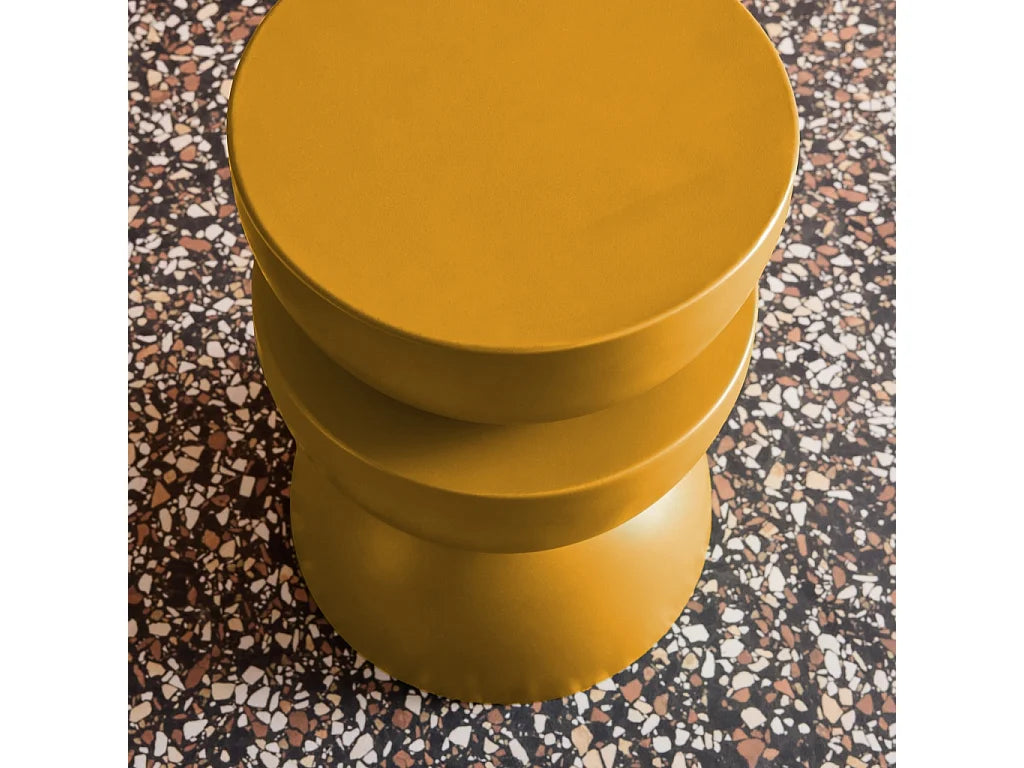Bout de canapé géométrique métal moutarde – CURCUMA