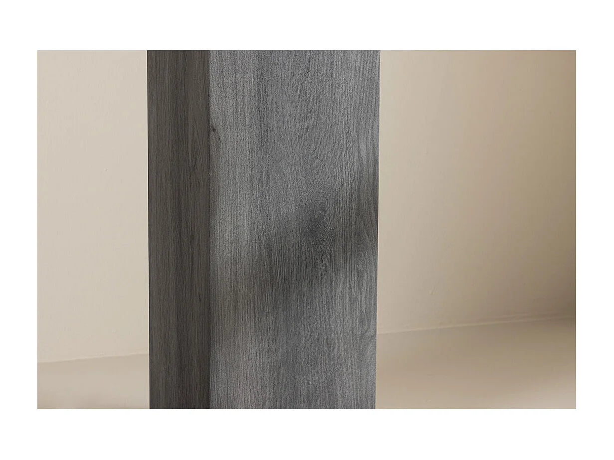 Bout de canapé d'angle piédestal noir MDF – OBELIA
