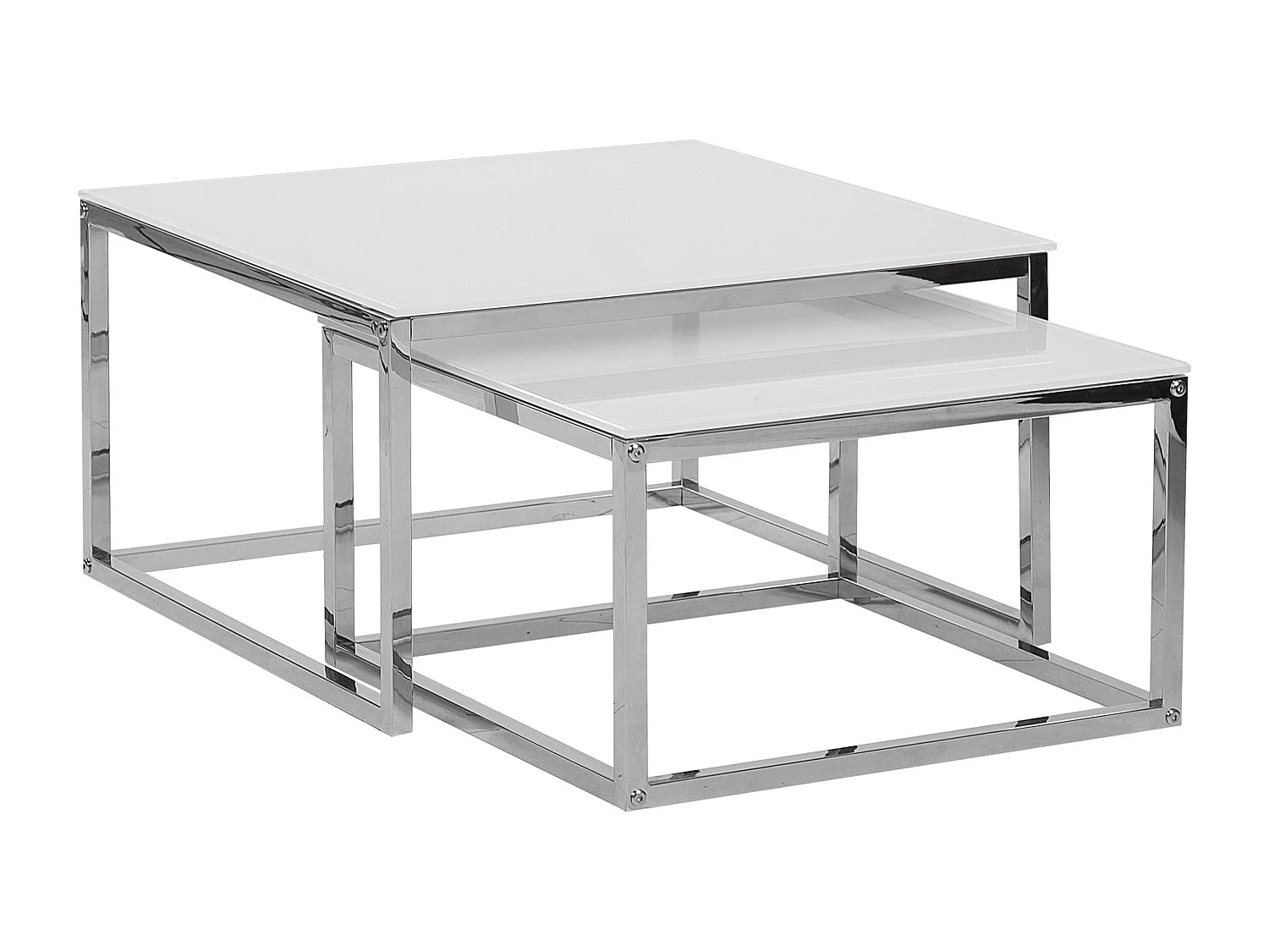 Bout de canapé carré en verre blanc – CRISTO